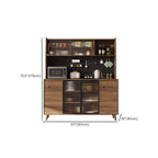 Buffet de cuisine en bois brun avec panneau perforé