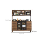 Buffet de cuisine en bois brun avec panneau perforé
