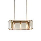 Lampadario a sospensione a isola in vetro oro moderno e alla moda a 3 luci per cucina