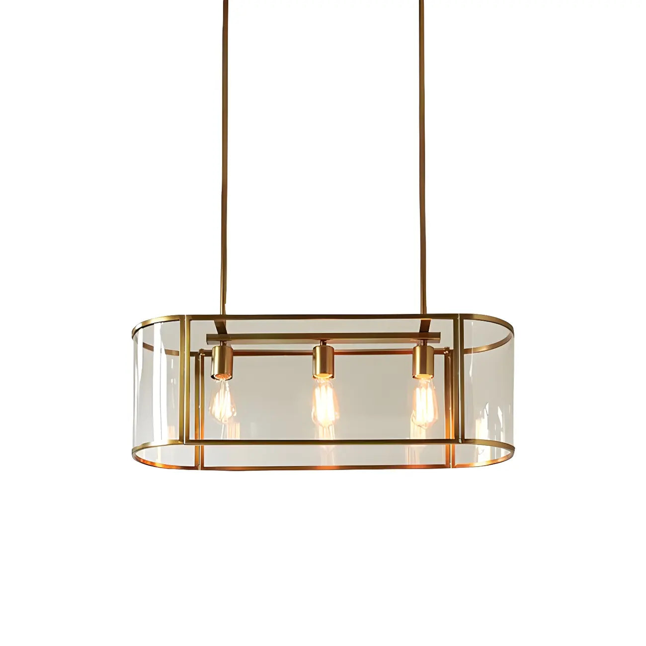 Lampadario a sospensione a isola in vetro oro moderno e alla moda a 3 luci per cucina