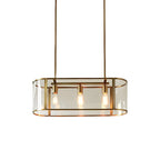 Lampadario a sospensione a isola in vetro oro moderno e alla moda a 3 luci per cucina