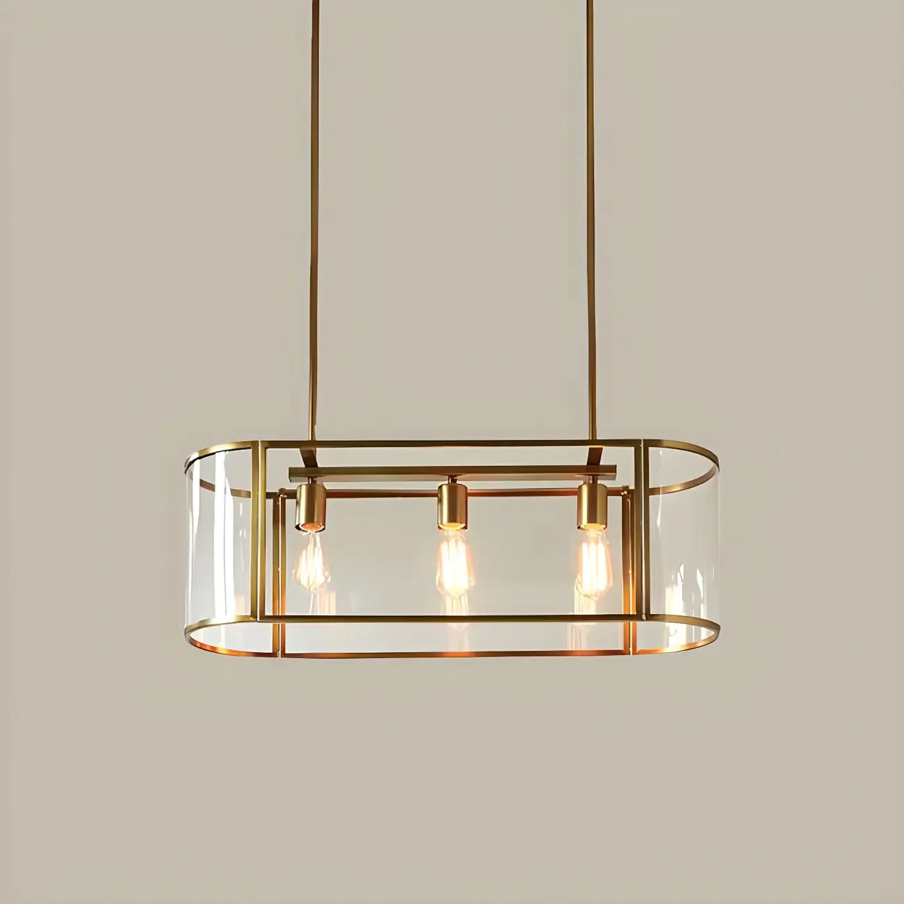 Lampadario a sospensione a isola in vetro oro moderno e alla moda a 3 luci per cucina