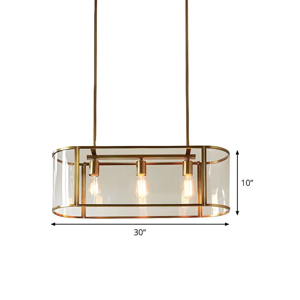 Lampadario a sospensione a isola in vetro oro moderno e alla moda a 3 luci per cucina