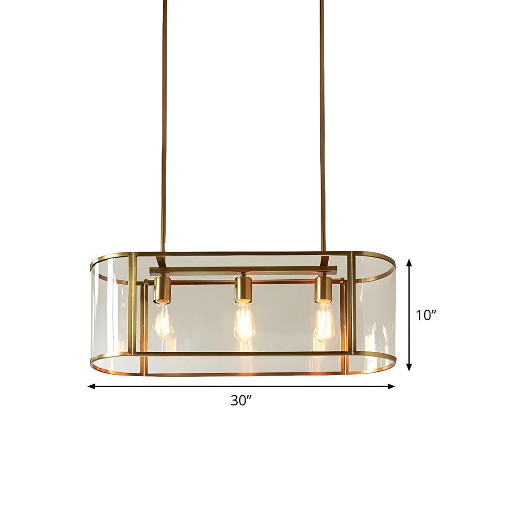 Lampadario a sospensione a isola in vetro oro moderno e alla moda a 3 luci per cucina