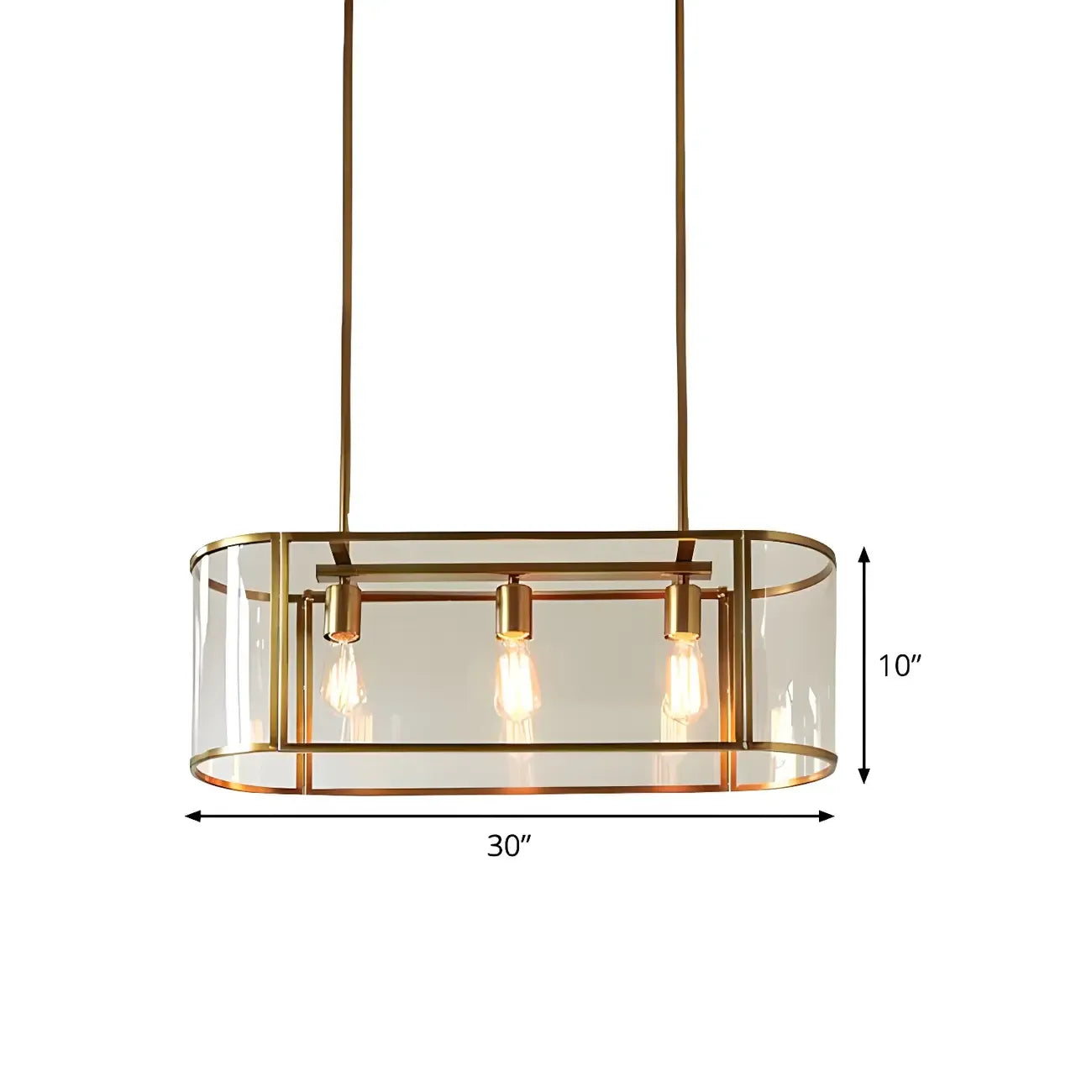 Lampadario a sospensione a isola in vetro oro moderno e alla moda a 3 luci per cucina