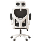 Chaise de bureau ergonomique réglable en maille noire et blanche