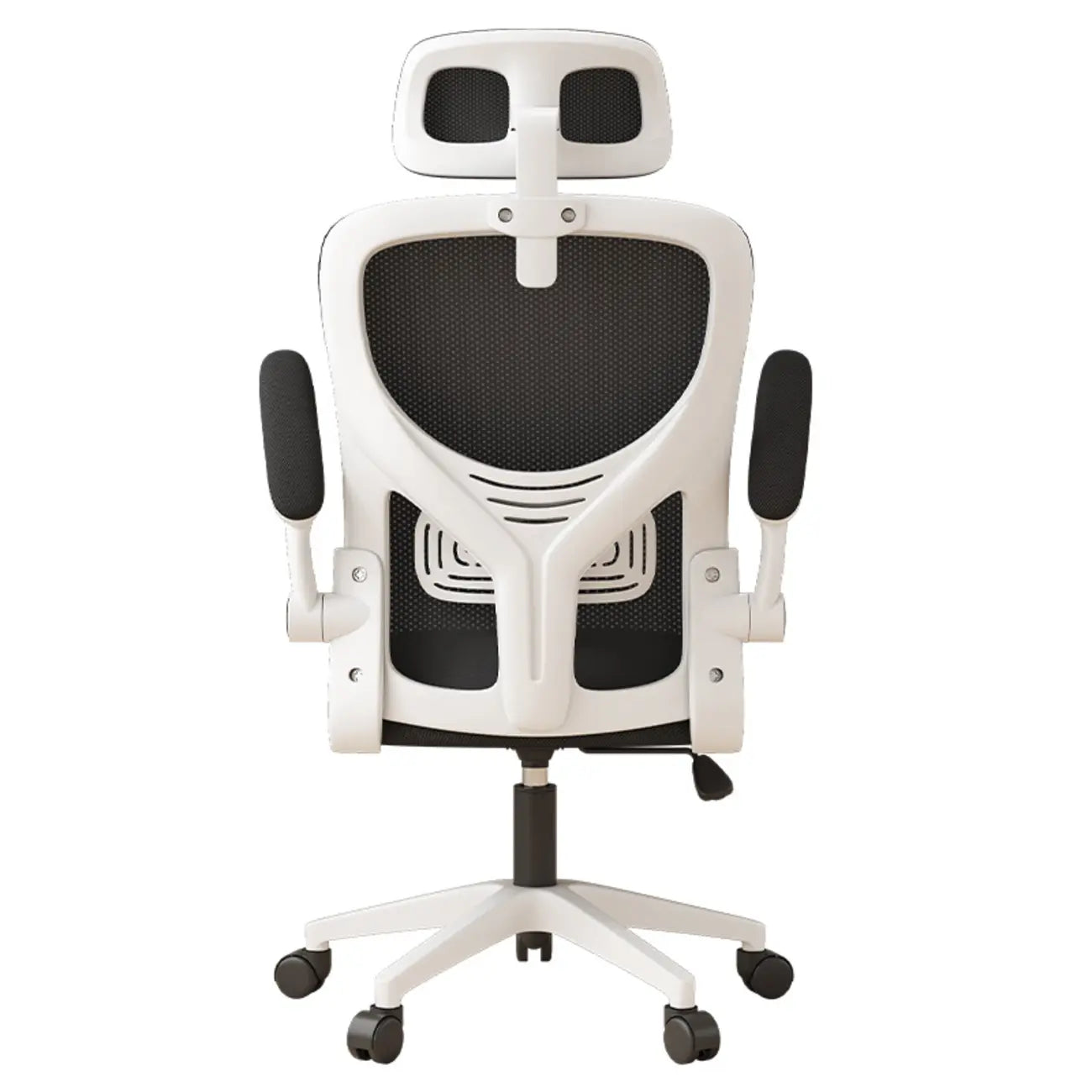 Chaise de bureau ergonomique réglable en maille noire et blanche