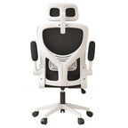 Chaise de bureau ergonomique réglable en maille noire et blanche