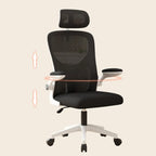 Chaise de bureau ergonomique réglable en maille noire et blanche