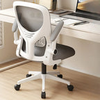 Chaise de bureau ergonomique réglable en maille noire et blanche