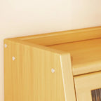 Bibliothèque compacte en bois avec portes vitrées