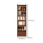 Bibliothèque en bois marron à 5 étagères et portes vitrées