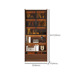 Bibliothèque en bois marron à 5 étagères et portes vitrées