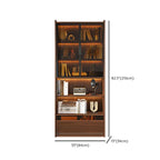 Bibliothèque en bois marron à 5 étagères et portes vitrées