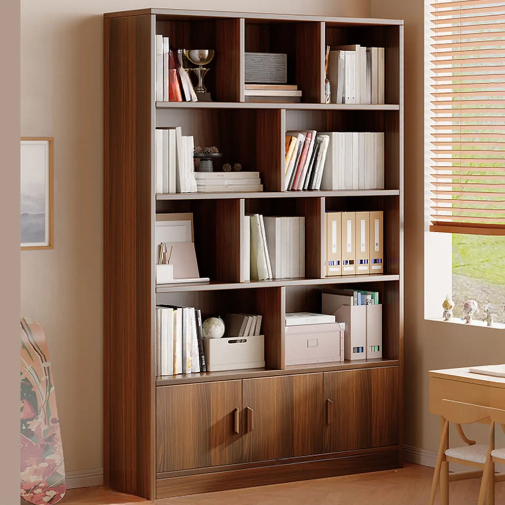 Libreria verticale in legno di noce antico di recupero