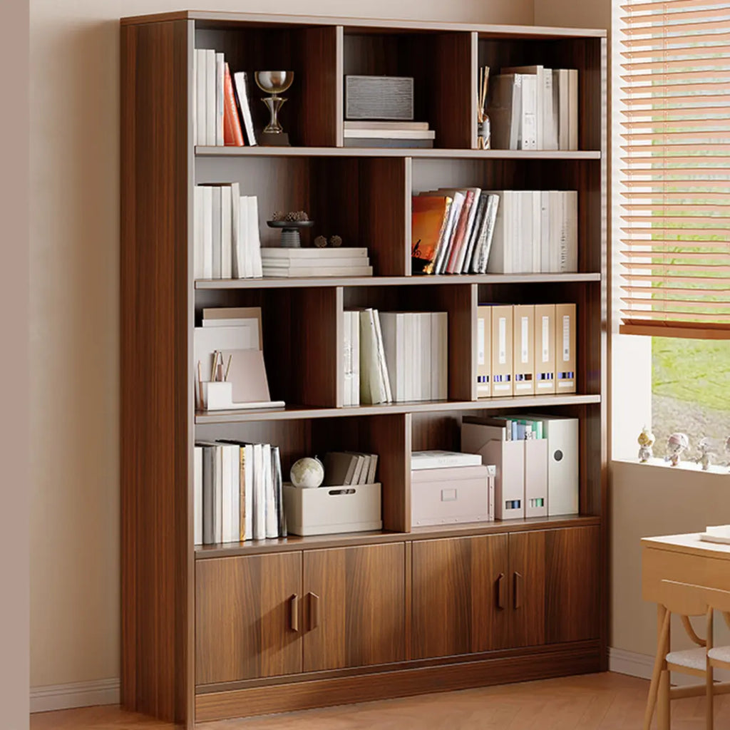 Libreria verticale in legno di noce antico di recupero
