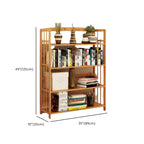 Bibliothèque verticale élégante en bambou naturel à dos ouvert