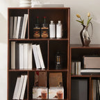 Bibliothèque verticale moderne en bois brun à 4 niveaux