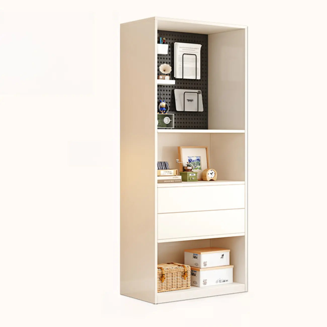 Libreria/Mobiletto a Cubi a 5 Ripiani in Legno Bianco, 47L