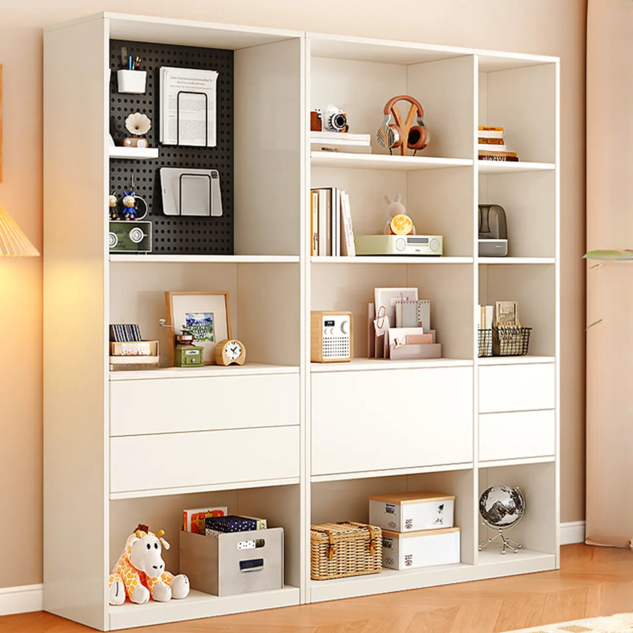 Libreria/Mobiletto a Cubi a 5 Ripiani in Legno Bianco, 47L