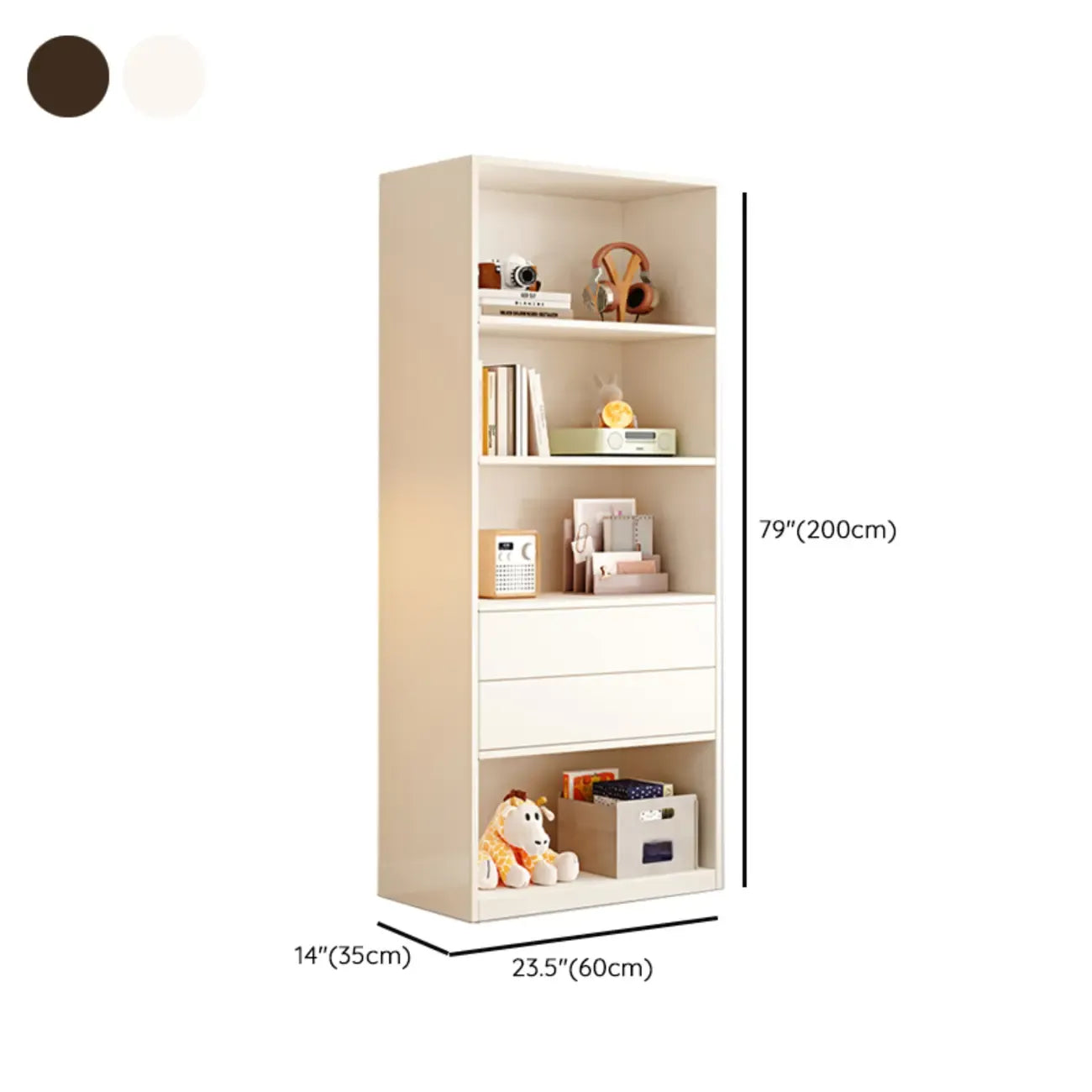 Libreria/Mobiletto a Cubi a 5 Ripiani in Legno Bianco, 47L