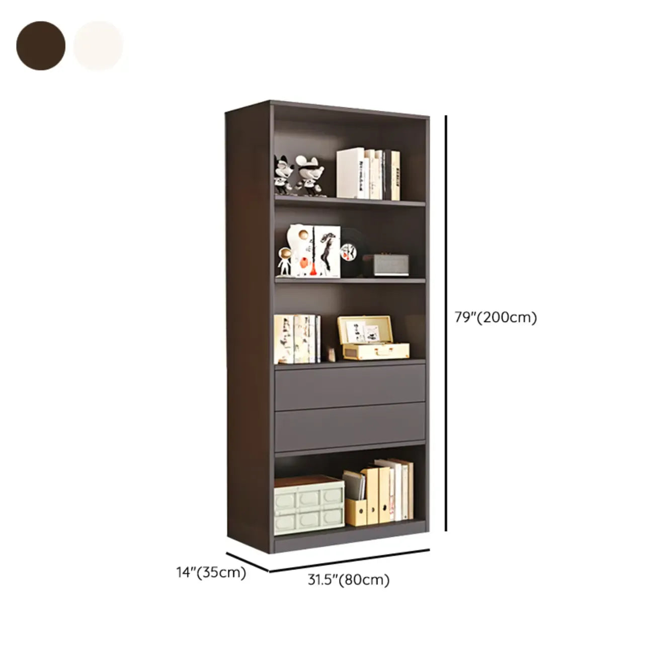 Libreria/Mobiletto a Cubi a 5 Ripiani in Legno Bianco, 47L