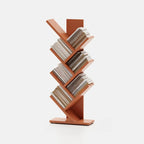Bibliothèque verticale en bois noir en forme d'arbre