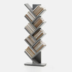 Bibliothèque verticale en bois noir en forme d'arbre