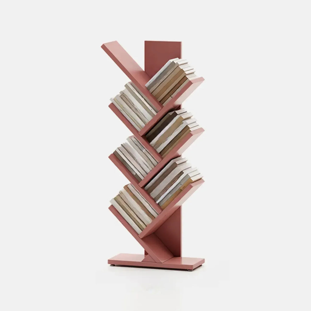 Bibliothèque verticale en bois noir en forme d'arbre