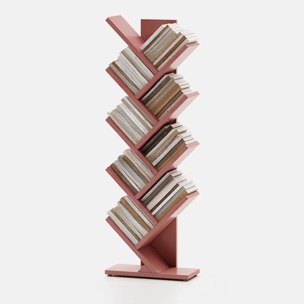 Bibliothèque verticale en bois noir en forme d'arbre
