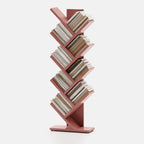 Bibliothèque verticale en bois noir en forme d'arbre
