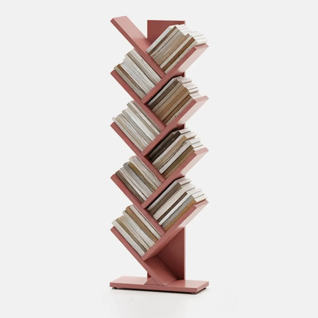Bibliothèque verticale en bois noir en forme d'arbre
