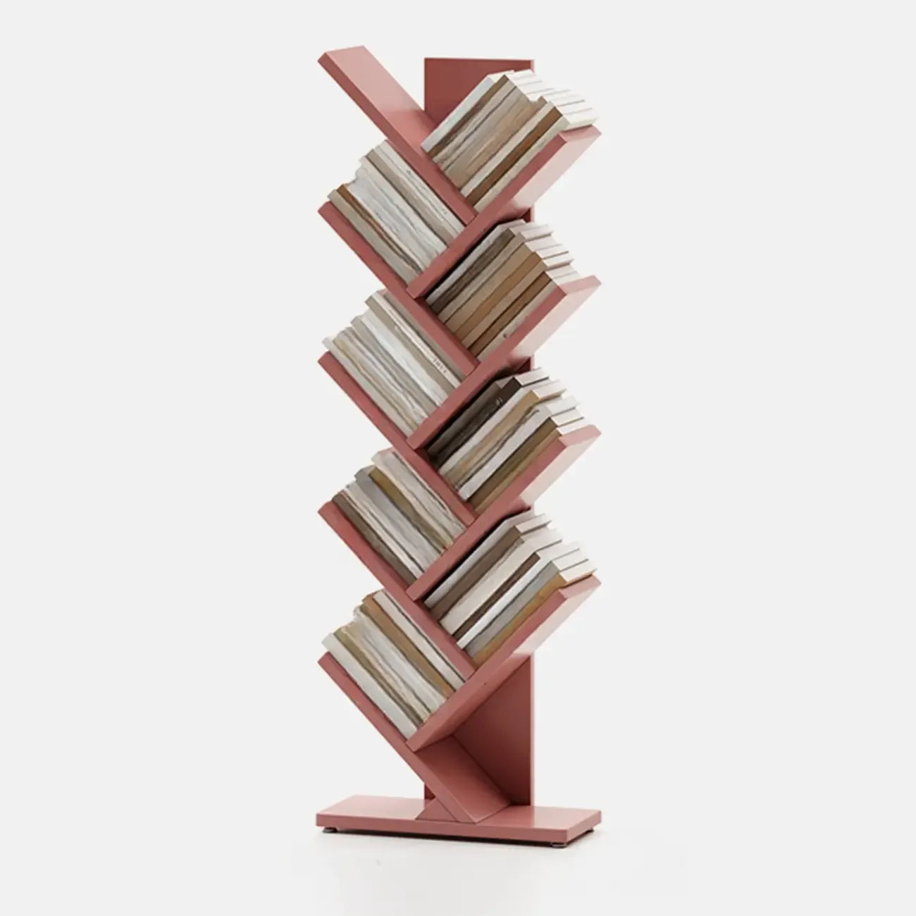 Bibliothèque verticale en bois noir en forme d'arbre