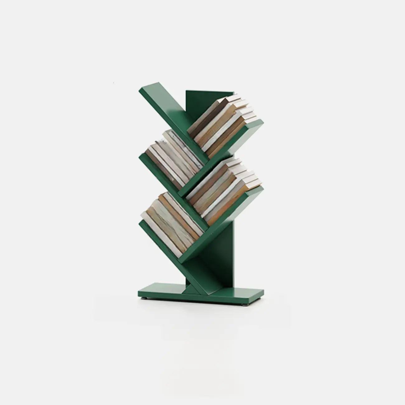 Bibliothèque verticale en bois noir en forme d'arbre