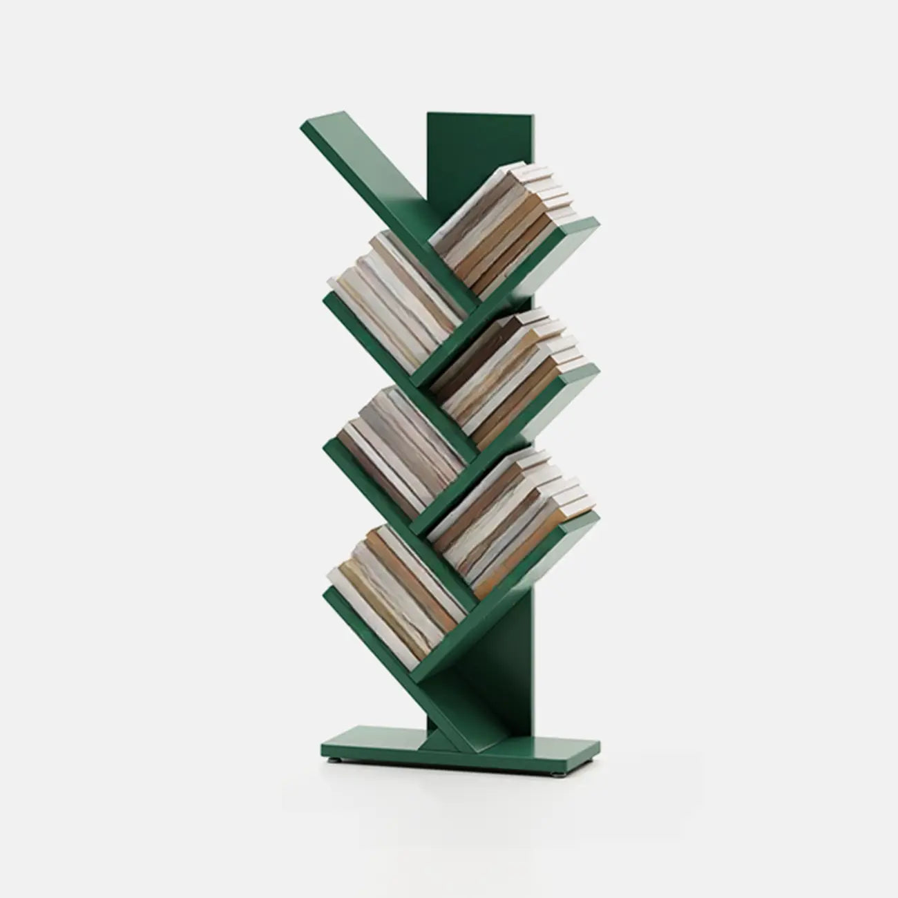 Bibliothèque verticale en bois noir en forme d'arbre