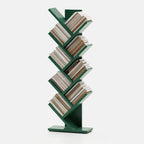 Bibliothèque verticale en bois noir en forme d'arbre