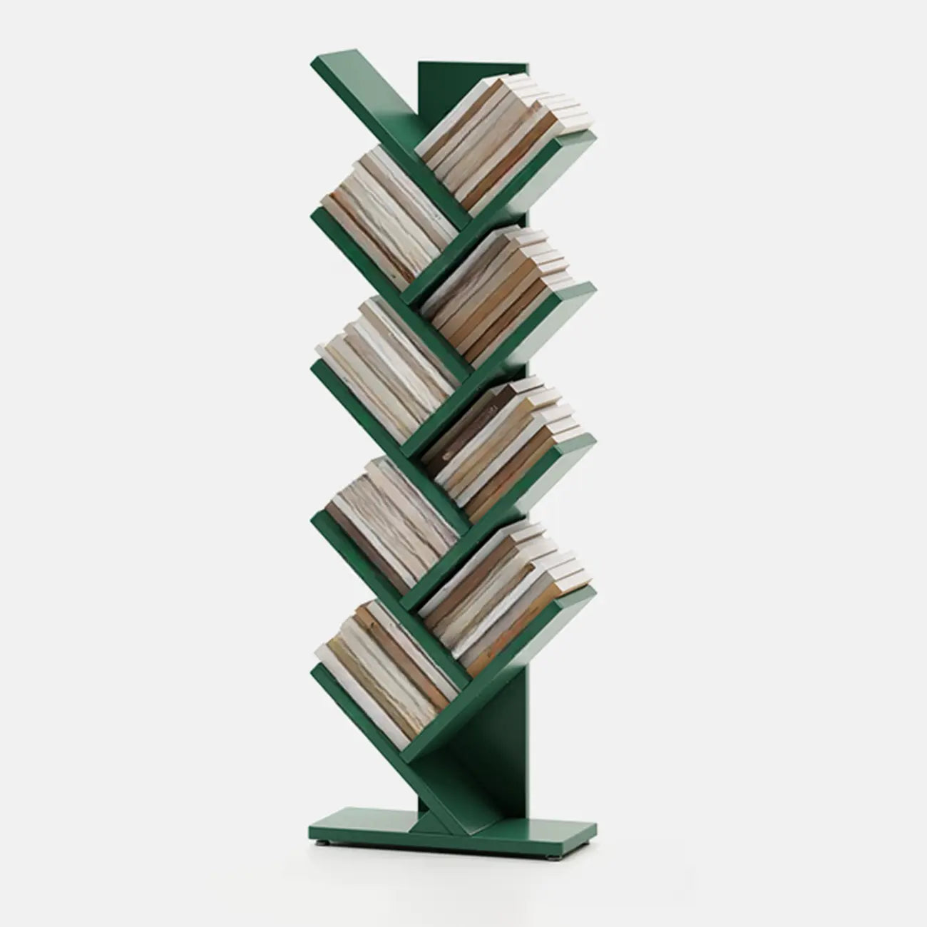 Bibliothèque verticale en bois noir en forme d'arbre
