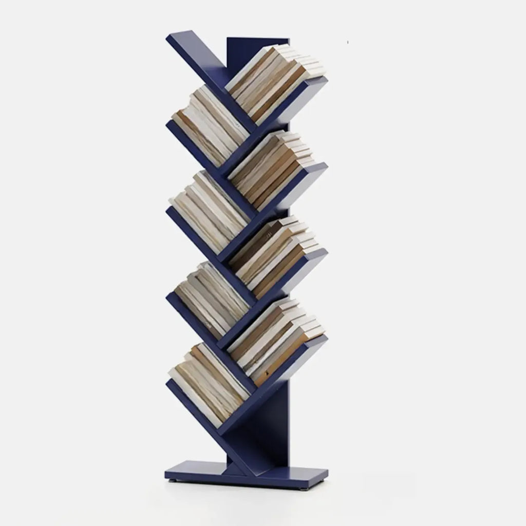 Bibliothèque verticale en bois noir en forme d'arbre
