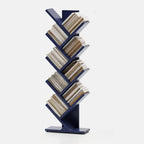 Bibliothèque verticale en bois noir en forme d'arbre