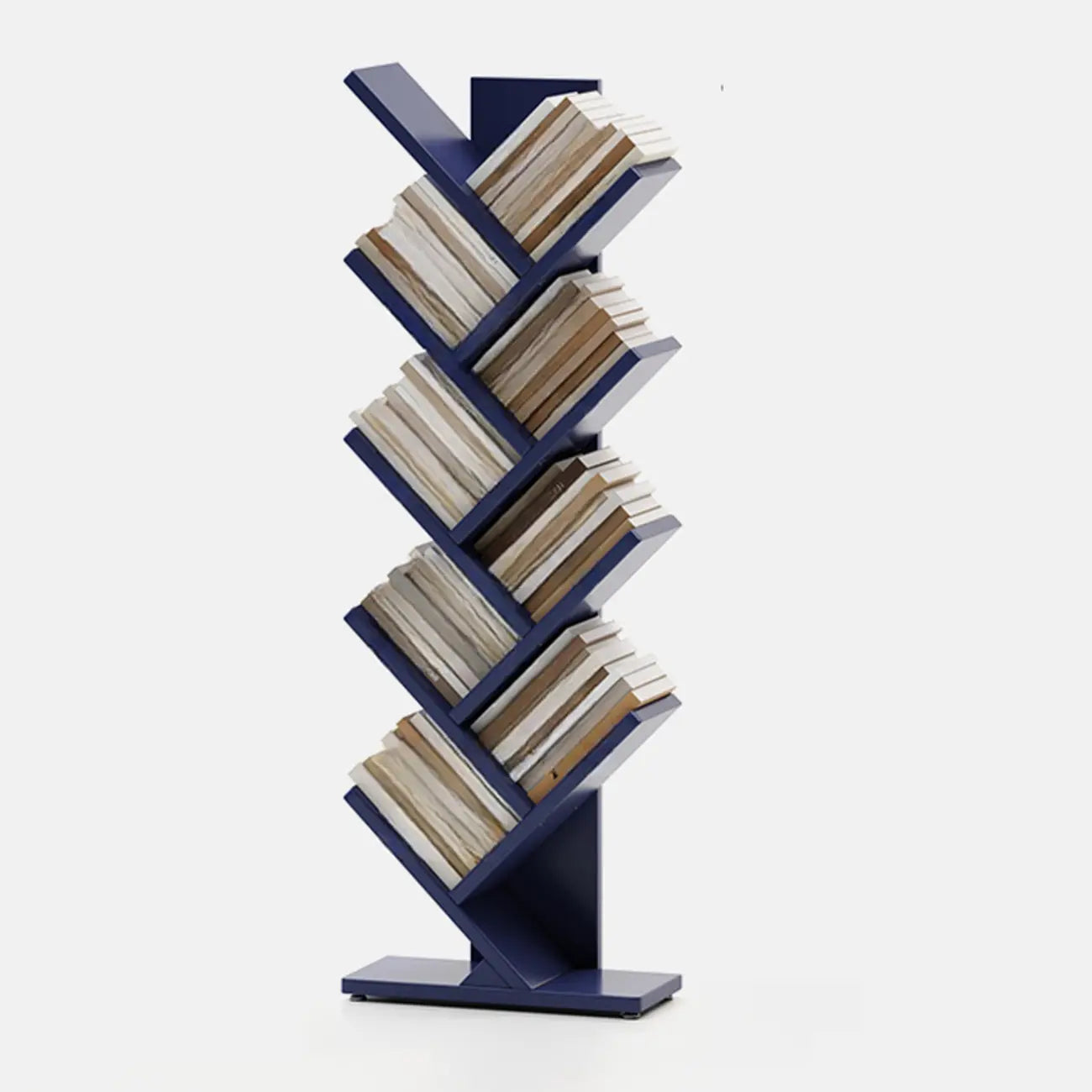 Bibliothèque verticale en bois noir en forme d'arbre