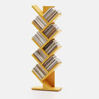 Bibliothèque verticale en bois noir en forme d'arbre