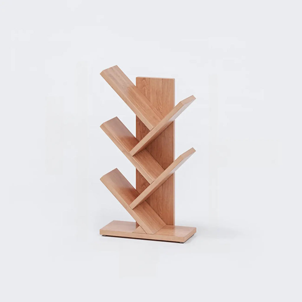 Bibliothèque verticale en bois noir en forme d'arbre