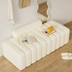 Banc d'entrée élégant en flanelle avec rangement