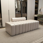 Banc d'entrée élégant en flanelle avec rangement