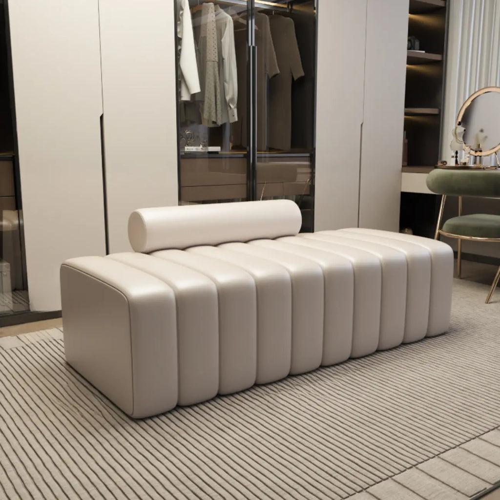 Banc d'entrée élégant en flanelle avec rangement