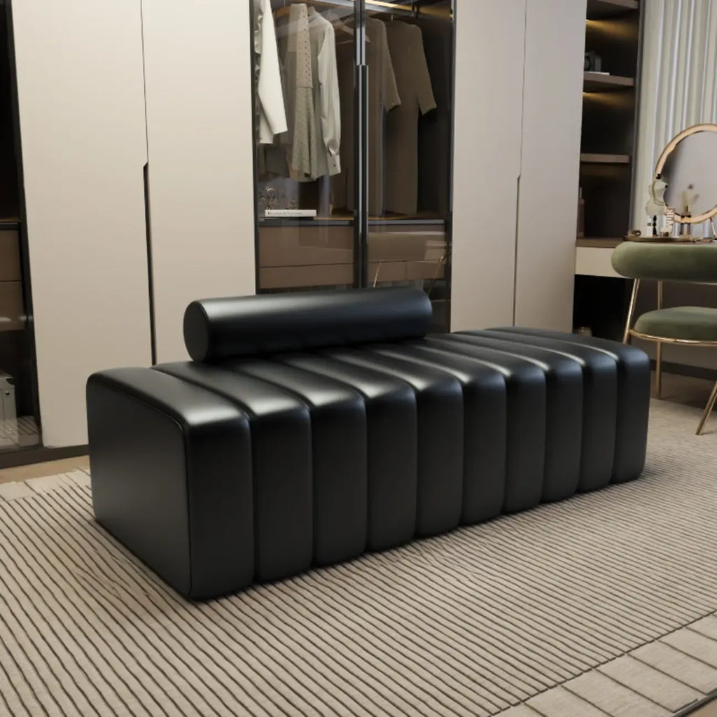 Banc d'entrée élégant en flanelle avec rangement