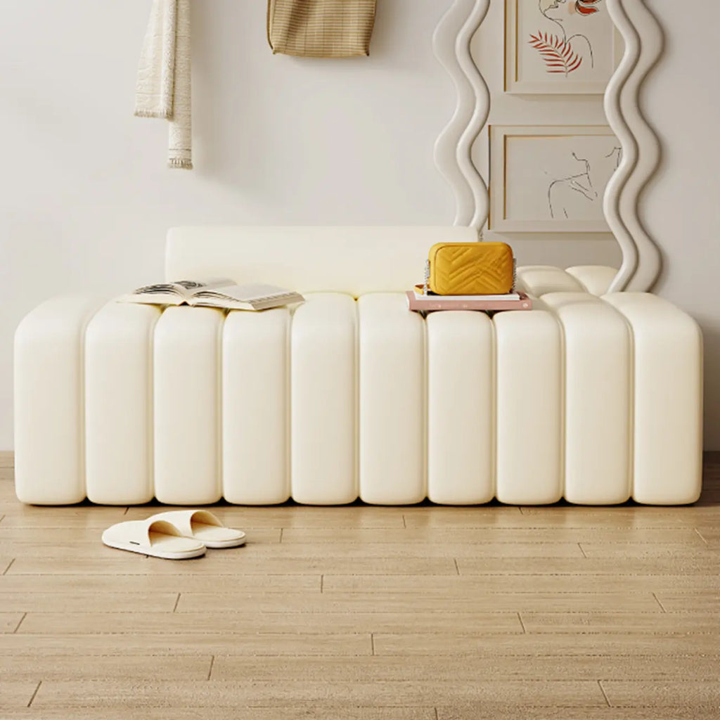 Banc d'entrée élégant en flanelle avec rangement