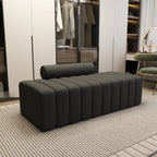 Banc d'entrée élégant en flanelle avec rangement