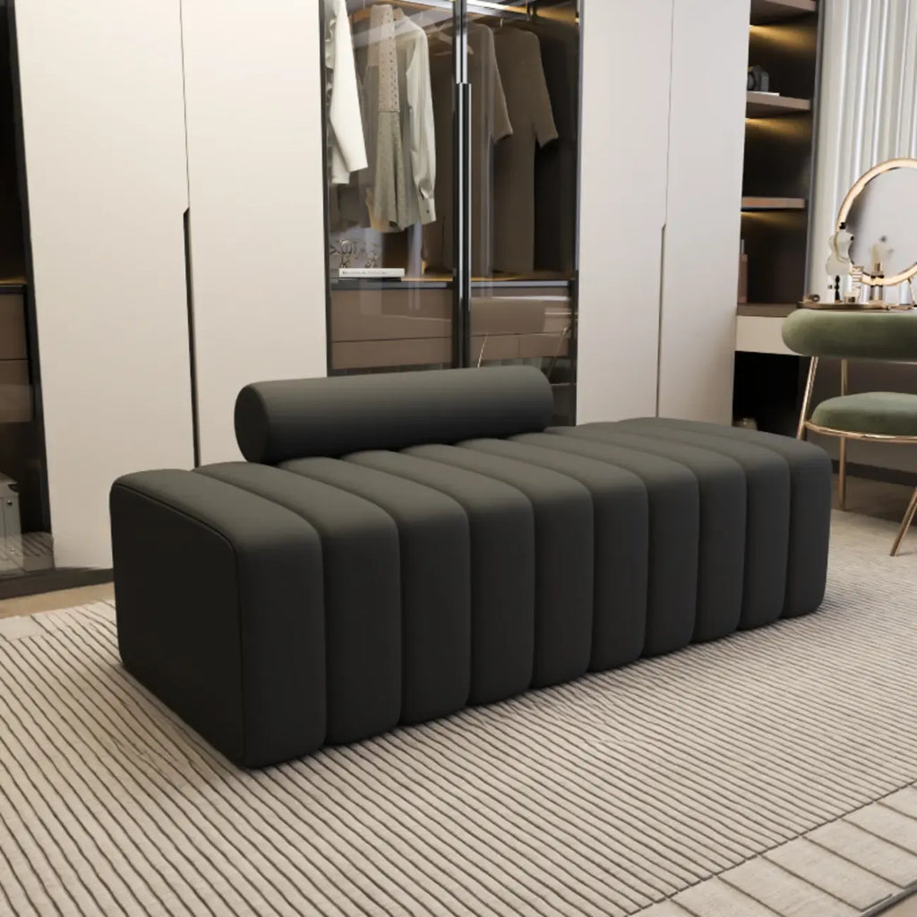 Banc d'entrée élégant en flanelle avec rangement