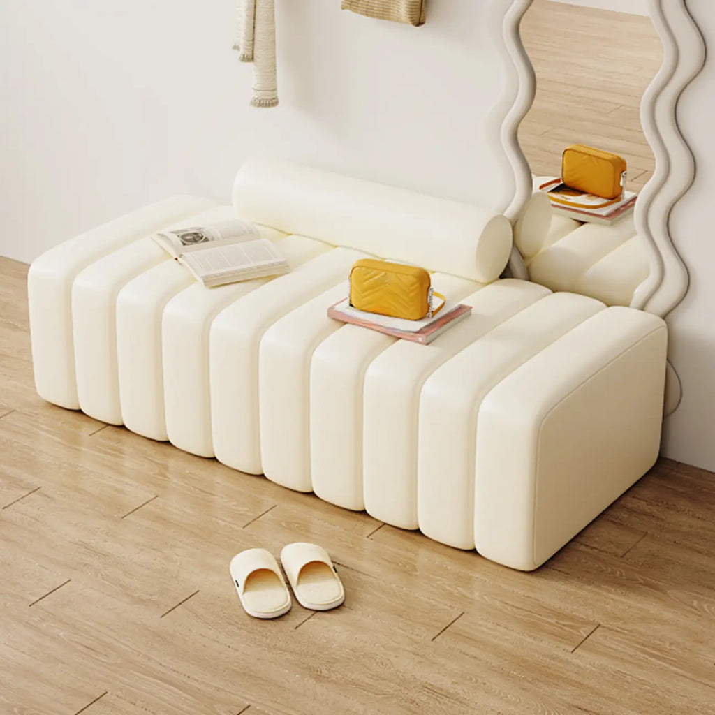 Banc d'entrée élégant en flanelle avec rangement